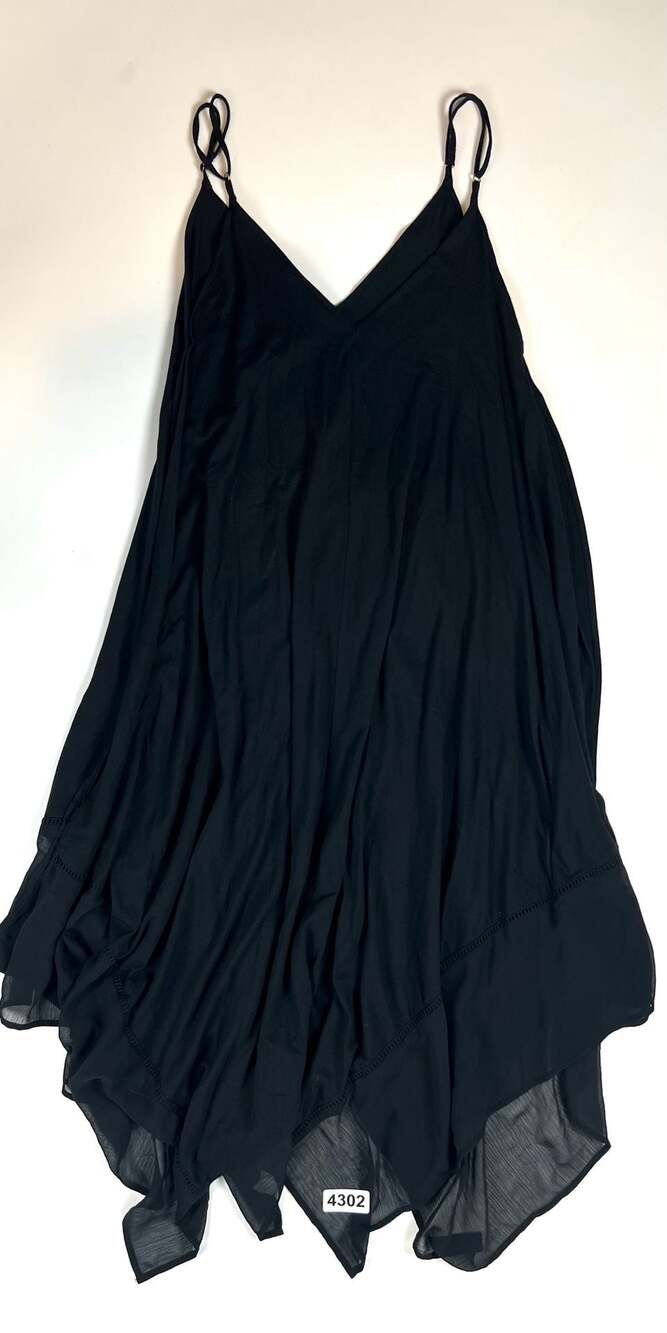Tommy Bahama Black Handkerchief Hem V-Neck Slip Dress Size L/XL